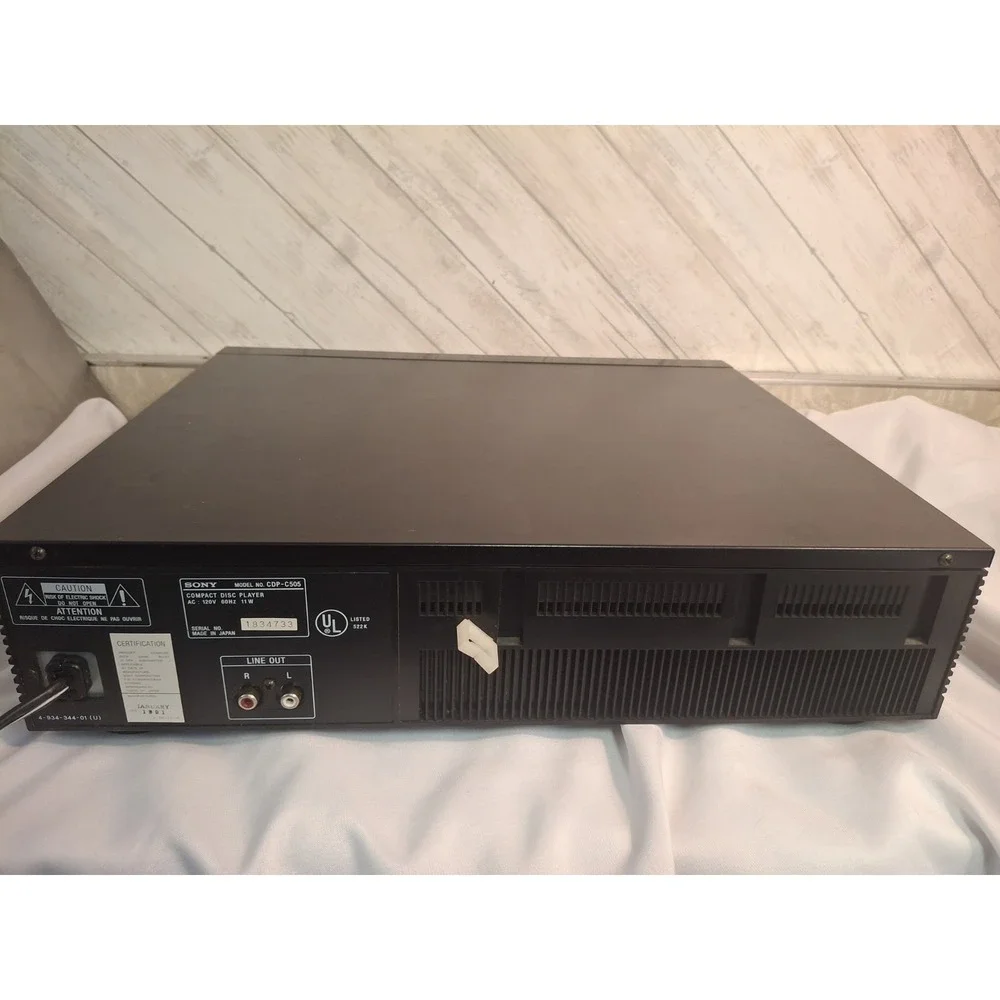 Sony CDP-C505 5-Disc Carousel CD Player Black Vintage 1990 Hi-Fi Audio NO REMOTE
